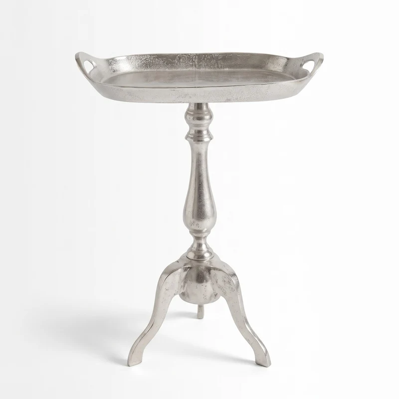 Casa Padrino Aluminium Beistelltisch Silber 48 x 28 x H. 59 cm - Elegantes Luxus Möbelstück